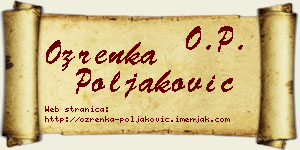 Ozrenka Poljaković vizit kartica